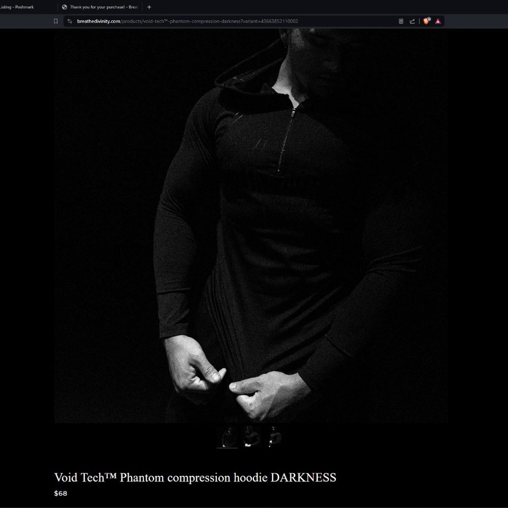 Void Tech™ Phantom compression hoodie DARKNESS
